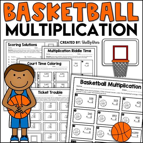 Basketball Math Multiplication Worksheets - Appletastic Learning