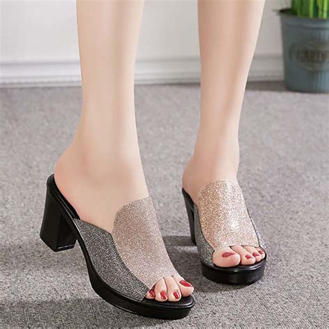 Buy Summer Ladies Fashion Slippers Women High Heels Sandals Platform Women Casual Shoes Female ...