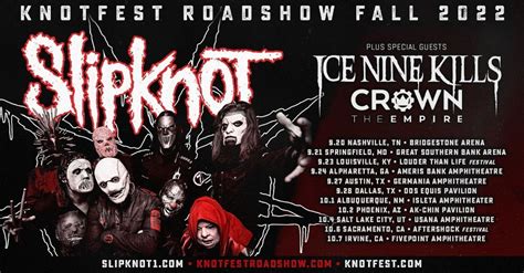 Slipknot Knotfest Roadshow 2022 Fall Tour: Tickets, presale, dates and more