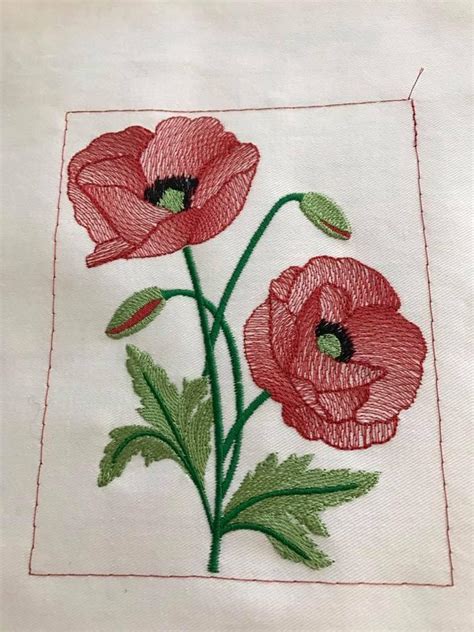 Poppies free machine embroidery design - Elevate Your Creations with Flowers embroidery designs ...