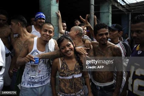 Members of the 18th street gang gather in the prison yard in the ...