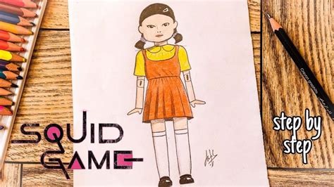 How to Draw The Doll from Squid Game step by step