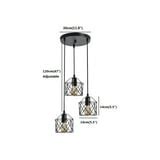 Garwarm Industrial 3-Light Pendant Light, Adjustable Flush Mount Ceiling Lighting for Kitchen ...