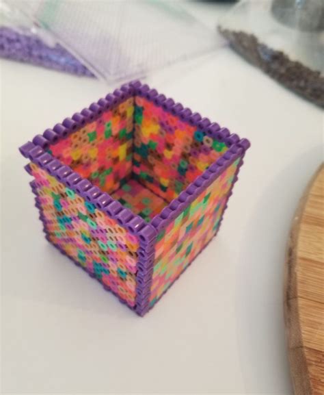 Perler Beads 3D – Cube box – jewelry box – Pixel Art and Perler Bead Sprites