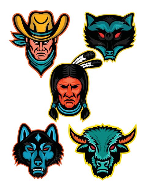 American Sports Mascot Series Collection Icon Bison Logo Vector, Icon ...