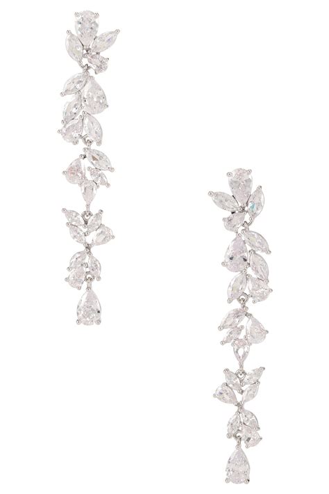 SHASHI Fallen Leaf Earrings in Crystal | REVOLVE