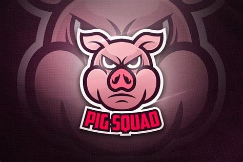 Pig Squad - Mascot Logo | Pig logo, Mascot, Graphic design templates