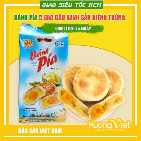 Đặc Sản Sóc Trăng - Bánh Pía Sóc Trăng Đậu Xanh Sầu Riêng Trứng Tân Huê Viên 600G, Bánh Pía Tân ...