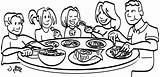 Sketch Of Eating At The Dinner Table Coloring Pages sketch template