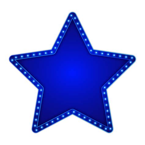 Blue billboard star shape with glowing neon light 19817589 PNG