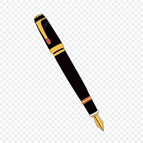 Pen Illustration PNG Image, Black Cartoon Pen Illustration, Exquisite Pen, Black Pen, Brush PNG ...