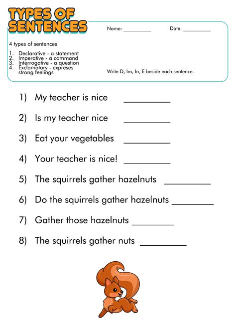 14 Best Images of 4 Types Of Sentences Worksheets - 4 Kinds of Sentences Worksheet, Sentence ...