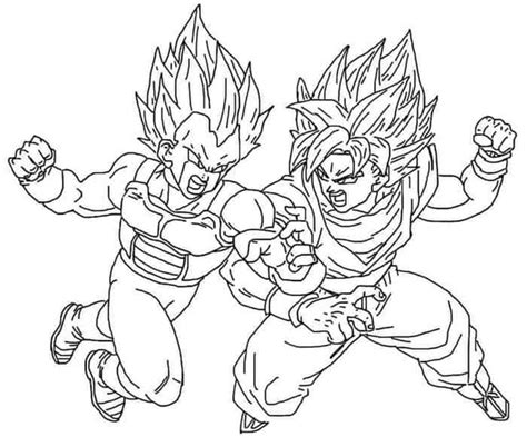 Goku vs Mecha Vegeta para colorear, imprimir e dibujar –ColoringOnly.Com