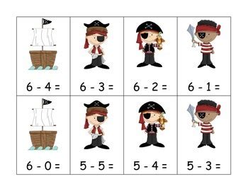 Pirate Subtraction with Number Line by Kristine Brixius | TPT