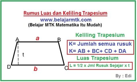 Rumus Untuk Mencari Luas Dan Keliling Trapesium - Riset