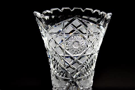 Crystal Footed Vase, Cut Glass Vase, Hobstars, Wedding Gift, Giftware