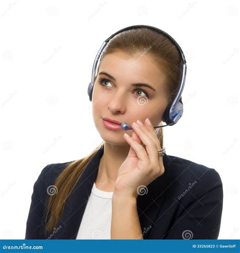 Support Phone Operator In Headset Stock Image - Image of office, businesswoman: 33265823