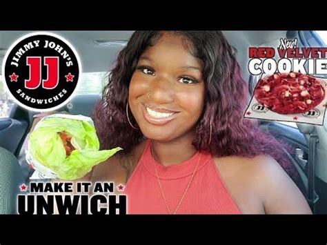 JIMMY JOHN'S VIRAL POPULAR UNWICH #16 Lulu & RED VELVET COOKIE / FOOD REVIEW | Red velvet ...