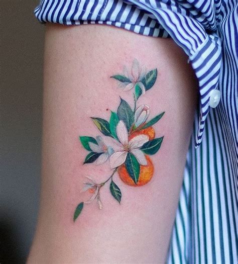 Minimalist Orange Blossom Tattoo