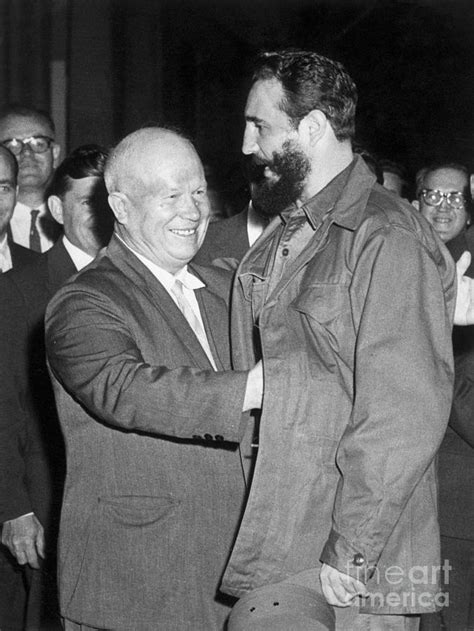 Nikita Khrushchev Greeting Fidel Castro Photograph by Bettmann - Pixels