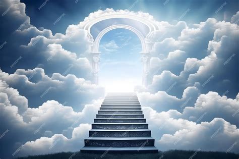 Premium Photo | Stairway to heaven in the clouds