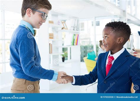 Kids As Business Executives Shaking Hands Stock Photo - Image of entrepreneur, girl: 97033330