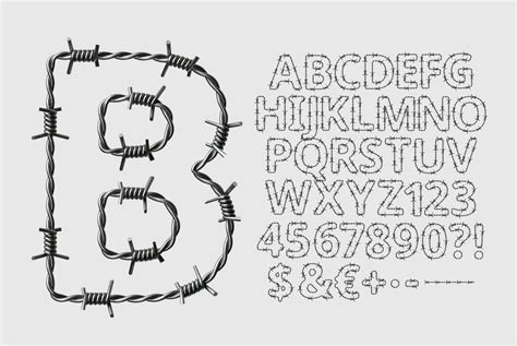 Barbed Wire Font - OpenType Typeface | Handmadefont.com in 2021 | Letter set, Text layout, Lettering