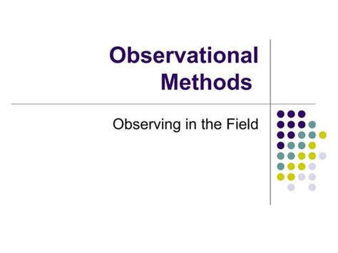 Observation method of psychology