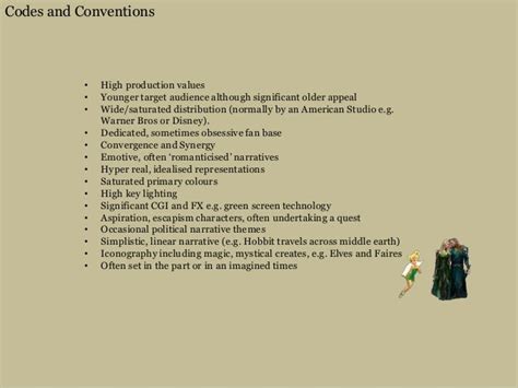 Conventions of the Fantasy genre