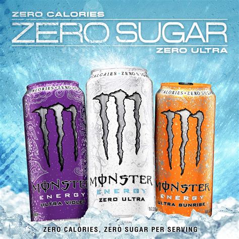 Monster Energy Zero Ultra, Sugar Free Energy Drink, 16 Ounce (Pack of ...