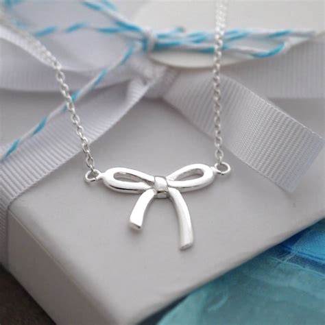 Sterling Silver Bow Necklace By Dizzy | notonthehighstreet.com