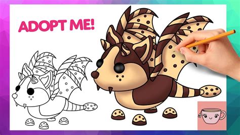 How To Draw Chocolate Chip Bat Dragon | Adopt Me - Winter Festival 2023 | Cute Easy Drawing ...