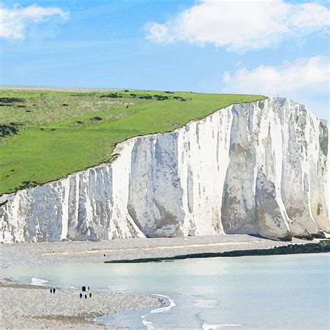 England Travel Poster Cliffs Of Dover Watercolor Style | Etsy