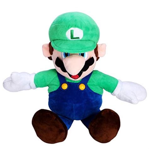 fairzoo super mario plush, luiqi, mario soft stuffed plush toy green - 13" - Walmart.com ...