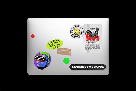 Colorful stickers on laptop lid | Premium Photo - rawpixel