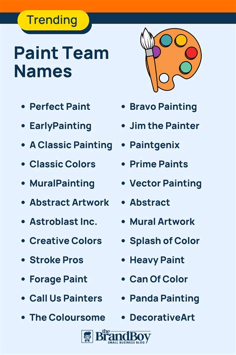 500 Cool Painting Team Names Ideas (Generator) - BrandBoy