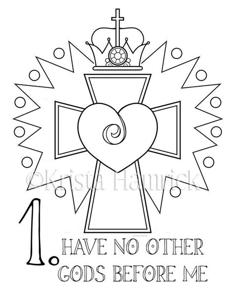 Printable Coloring Sheets On The First Commandment Coloring Pages