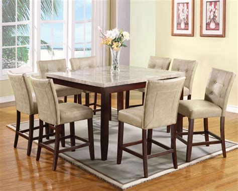 ACME Britney White Marble Counter Height Dining Room Set - Britney Collection: 6 Reviews ...