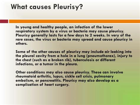 PPT - Pleurisy: Causes, Symptoms, Daignosis, Prevention and Treatment ...