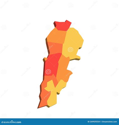 Lebanon Political Map Of Administrative Divisions Vector Illustration ...