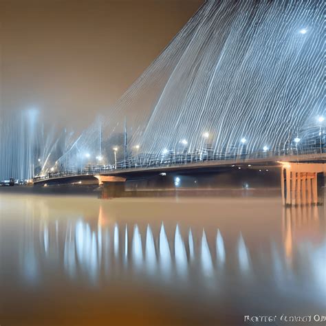 Night Skyline with Bridge in Background · Creative Fabrica