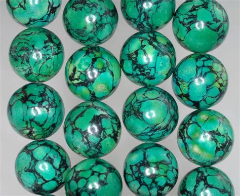 FREE USA Ship 14mm Green Turquoise Gemstone Round 14mm Loose | Etsy