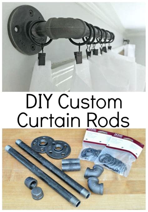 Check out these rustic DIY custom curtain rods using black pipe and curtain clips. They're a ...