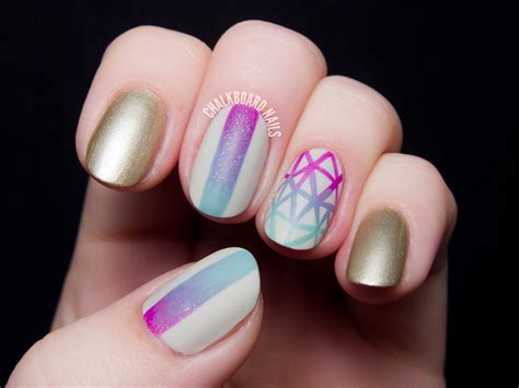 Nailbox Pre-Fall '14 Trendbox Geometric Gradient Nail Art and Giveaway | Chalkboard Nails | Nail ...