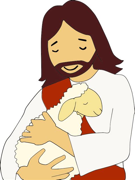 Jesus Christ And Lamb - Openclipart