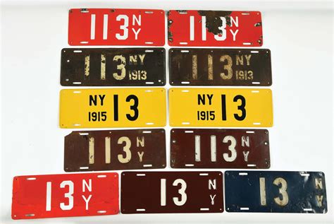 Lot Detail - GROUP OF EARLY NEW YORK LICENSE PLATES.