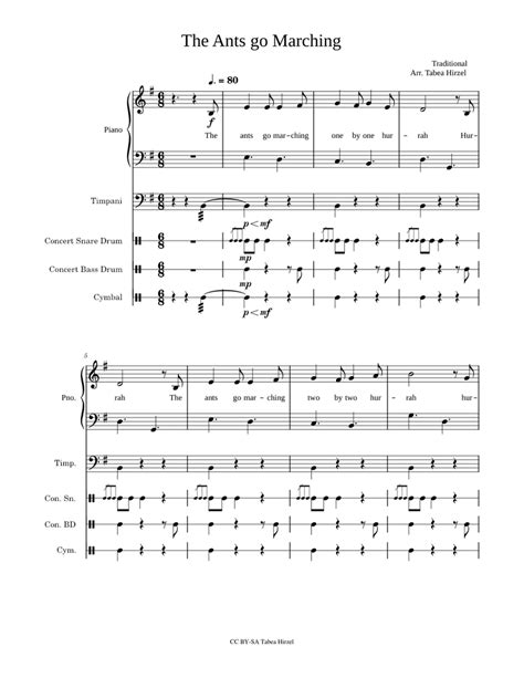 The ants go marching – Misc Traditional The Ants Go Marching Sheet music for Piano, Timpani ...