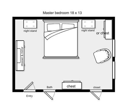 Bedroom layout | Bedroom layouts, Bedroom furniture layout, Large ...