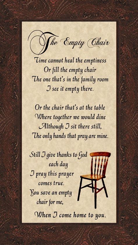 Empty Chair Poem Printable - Recliner Chair Covers