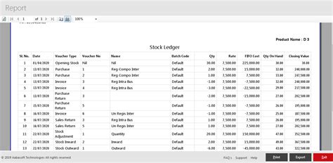 Stock Ledger Report |GST Ready Accounting Software India | Accoxi